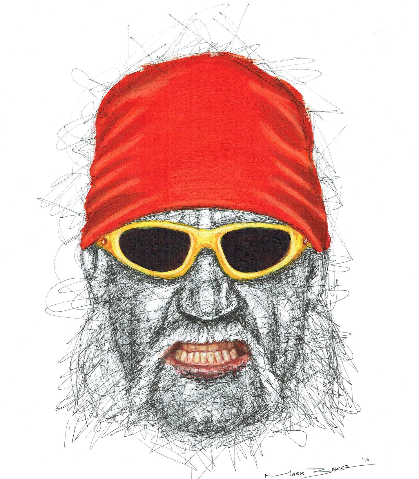 Hulk Hogan scribble – print