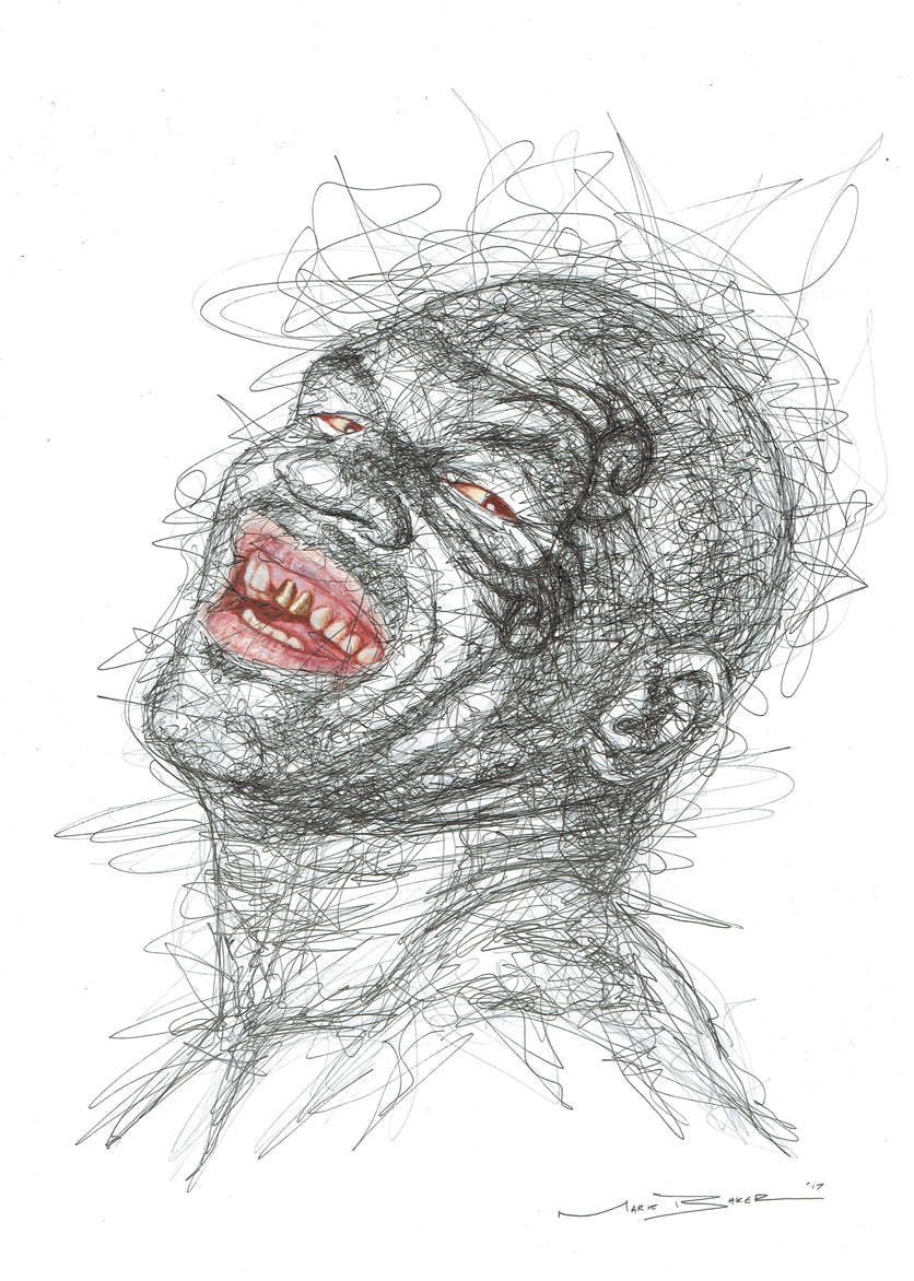 Mike Tyson Scribble Sketch