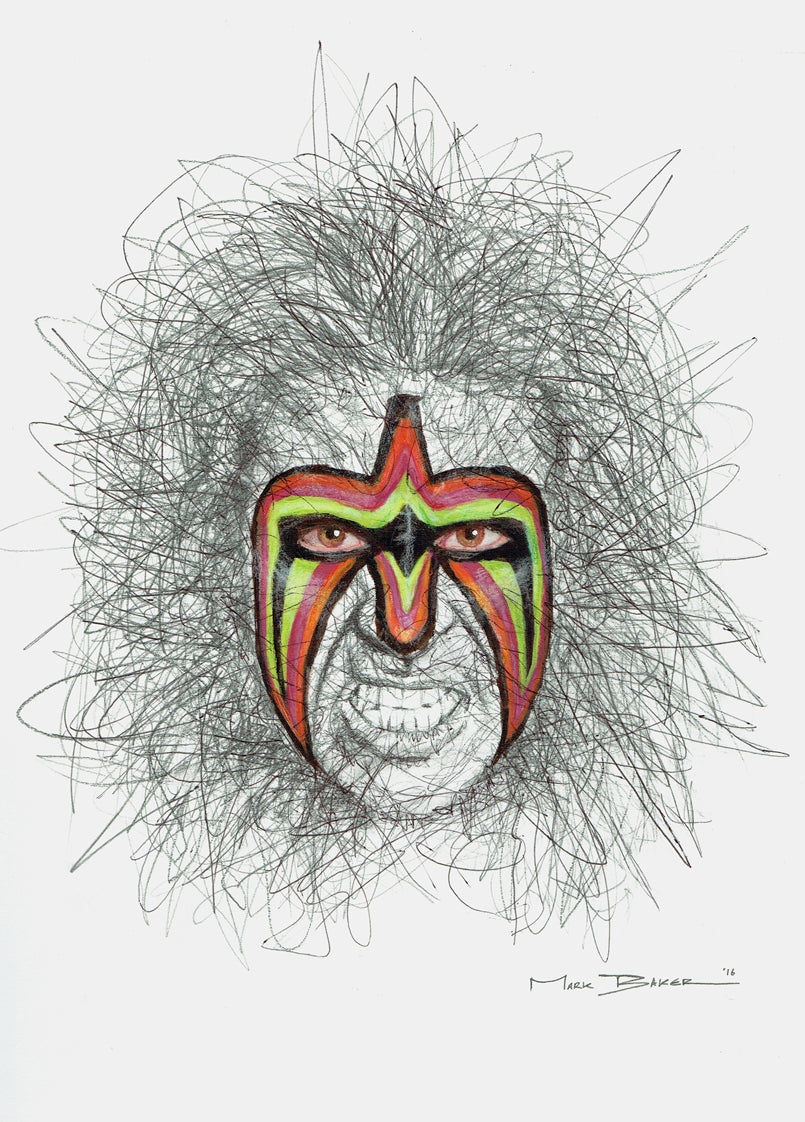 Ultimate Warrior scribble – print