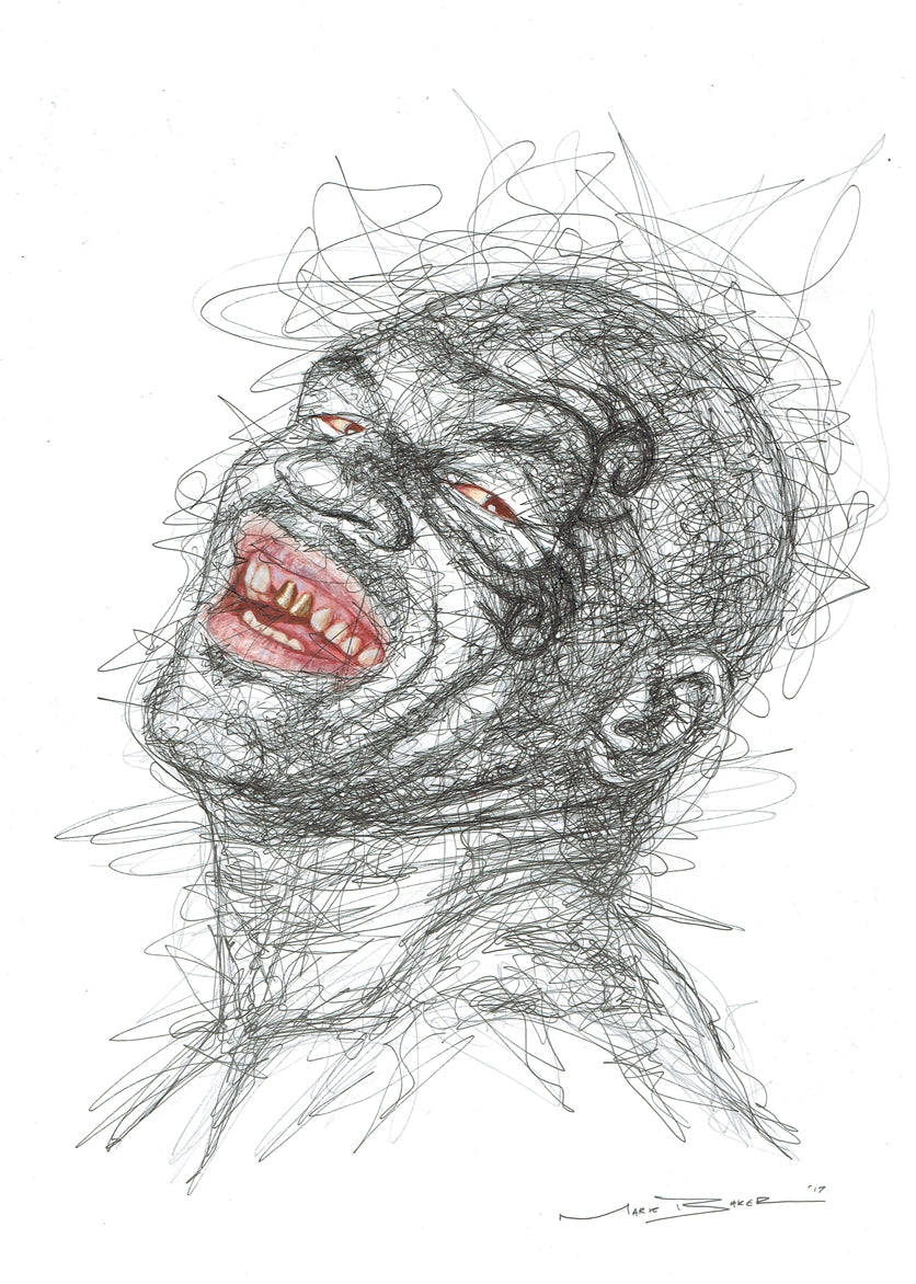 Mike Tyson scribble – print