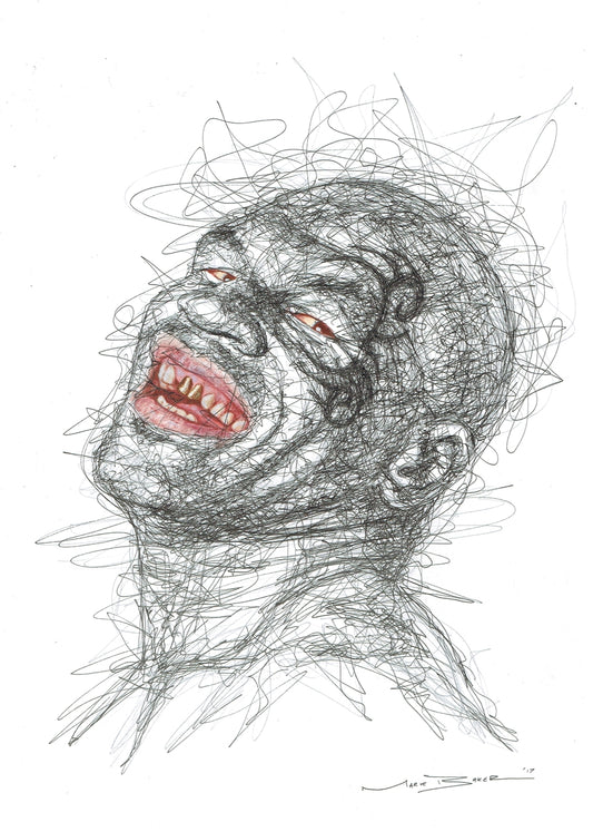Mike Tyson scribble – print