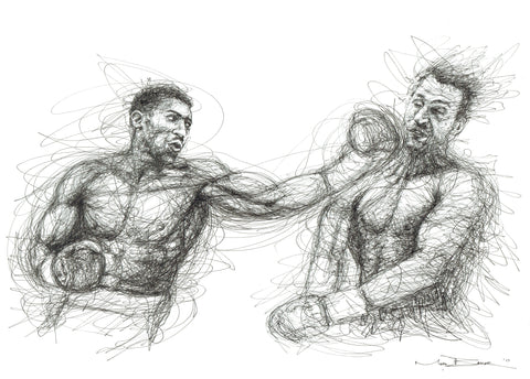 Joshua v Klitschko Scribble Sketch